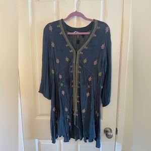 Free People Blue Stargazer Mini Dress
